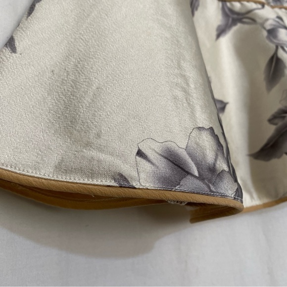 Zimmerman Skirt Mini Rose Floral Cream Grey Size 1 UK 10 Silk Cotton A Line - Picture 10 of 16